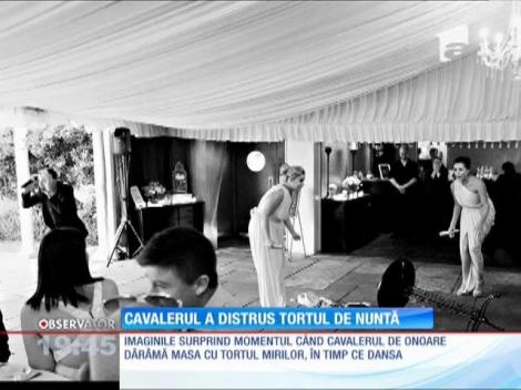 Un cavaler de onoare a transformat petrecerea de nuntă într-o scenă de cascadorii râsului