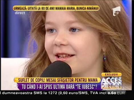 Suflet de copil! Mesaj sfâșietor pentru mama