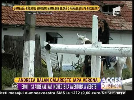 Andreea Bălan a luat lecţii de echitaţie