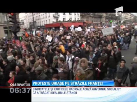 Proteste uriașe pe străzile Franței