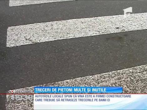 O stradă de numai 800 m are 12 treceri de pietoni inutile și nici una trasată corect