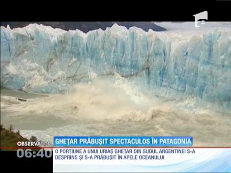 Ghețar prăbușit spectaculos în Patagonia