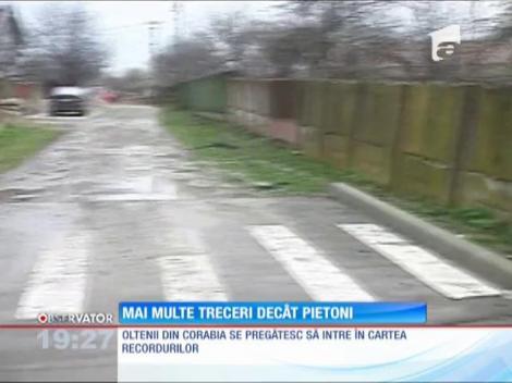 Oltenii din Corabia au o stradă cu 12 treceri de pietoni
