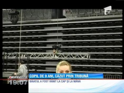 Un copil de nouă ani a căzut din tribunele Sălii Polivalente din Cluj Napoca