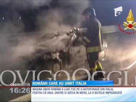 Mașină în flăcări. Incendiul ar fi pornit de la o butelie improvizată din interior, unde o persoană  făcea mâncare!
