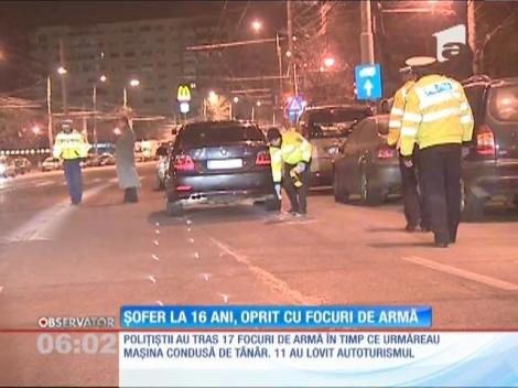 Un tânăr de 16 ani a fost oprit de poliţie cu focuri de armă