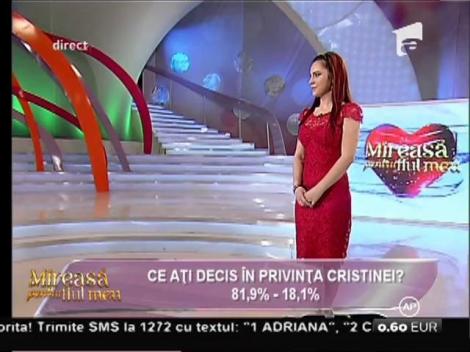 Cristina părăsește competiția ”Mireasă pentru fiul meu”!