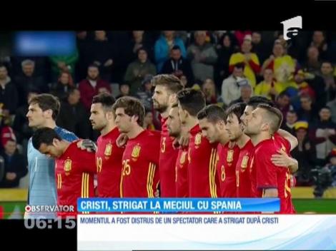 Celebrul Cristi lovește din nou! A stricat minutul de reculegere ţinut în memoria lui Cruyff, înainte de startul meciului România - Spania