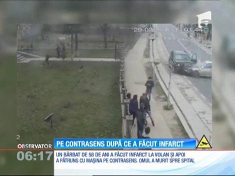 Un bărbat care a suferit un infarct la volan a produs un grav accident de circulaţie