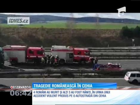 Patru români şi-au pierdut viaţa într-un grav accident produs pe o autostradă din Cehia