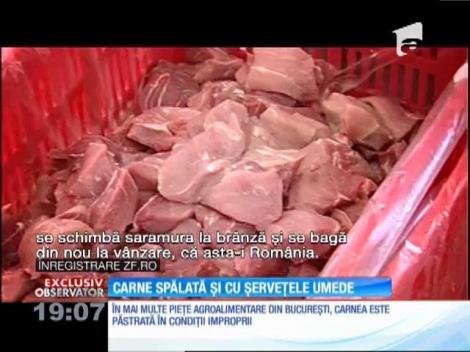 Mâncăm salam spălat cu oţet și carne "împrospătată" cu detergent sau ștearsă cu cu șervețele umede