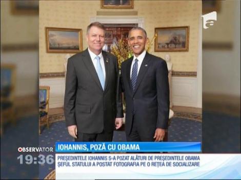 Klaus Iohannis, poză cu Barack Obama