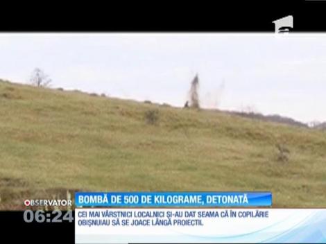 O bombă de 500 de kilograme a fost detonată în Dâmbovița