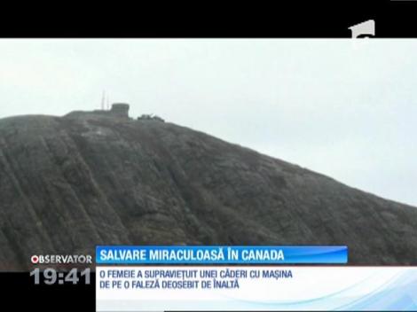 Salvare miraculoasă. S-a prăbuşit cu maşina de pe o stâncă