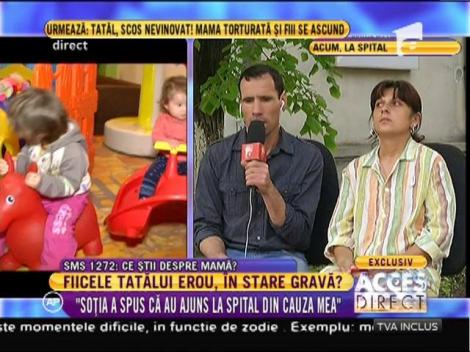 Fiicele tatălui erou, Ingrid şi Denisa, şi-au petrecut noaptea în spital