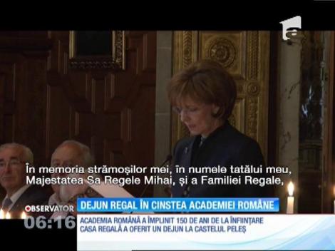 Ceremonie solemnă la Castelul Peleş. Academia Română a sărbătorit 150 de ani de la înfiinţare iar principesa Margareta a invitat oaspeţi de seamă la un dejun oficial