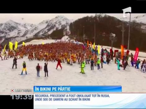 HOT, HOT, HOT! Au învins frigul de afară! Rusoaicele, în bikini pe pârtie