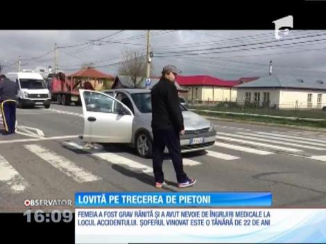 O femeie de 78 de ani din Neamţ a fost lovită pe trecerea de pietoni