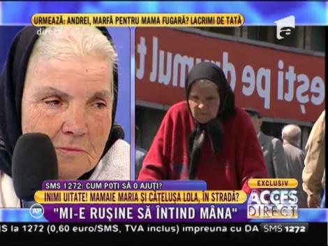 Bătrâna Maria: "Mi-e rușine să întind mâna. Cățelușa Lola e ca un copil pentru mine!"