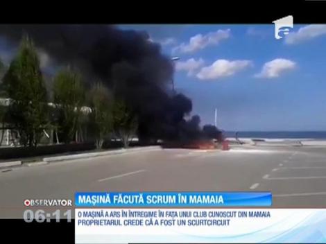 Maşină făcută scrum în faţa unui club cunoscut din Mamaia