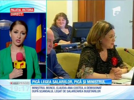 Ministrul Muncii, Claudia-Ana Costea, a demisionat după scandalul legat de salarizarea bugetarilor