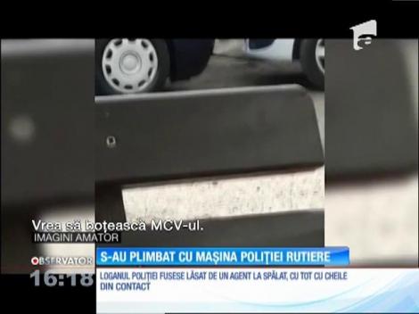 Un poliţist din Suceava a lăsat maşina de serviciu la o spălătorie auto, cu cheile în contact
