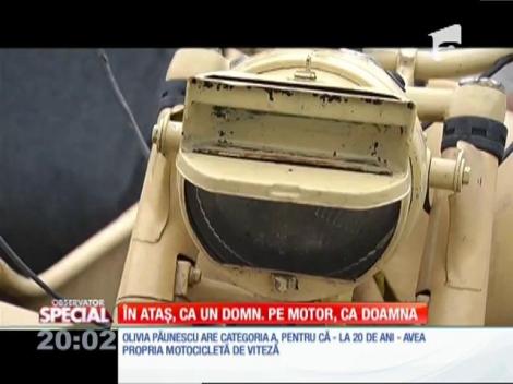 SPECIAL! Olivia Păunescu l-a plimbat pe Valentin Butnaru cu o motocicletă cu ataş, veche de câteva decenii