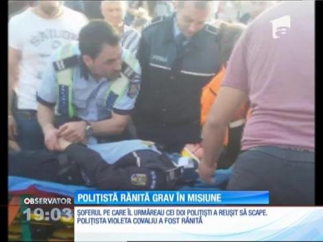 Polițistă rănită grav în misiune