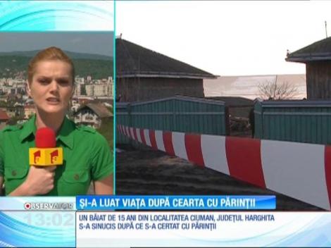 Un adolescent din judeţul Harghita s-a sinucis după o ceartă cu părinţii