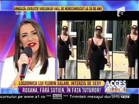 Acces Direct. Iubita lui Florin Salam a ieșit pe stradă fără sutien!
