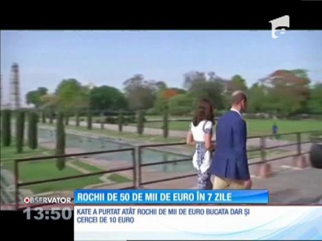 Ducesa de Cambrigde a purtat rochii si bijuterii în valoare de 50 de mii de euro, în cele 7 zile de vizită oficială din India