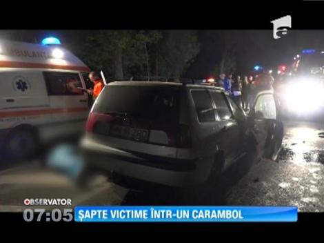 Carambol violent pe un drum din Maramureş. Un mort şi şase răniţi