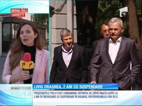 Preşedintele PSD, Liviu Dragnea, a primit doi ani de închisoare cu suspendare