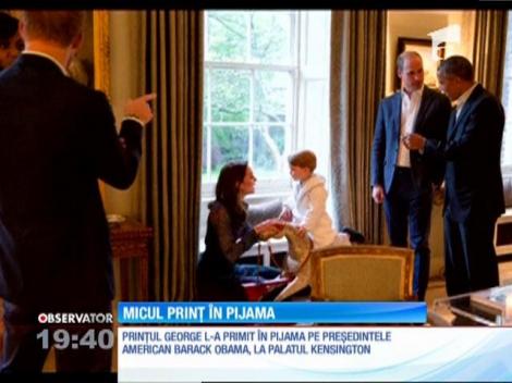 Prinţul George l-a întâmpinat în pijamale pe Barack Obama