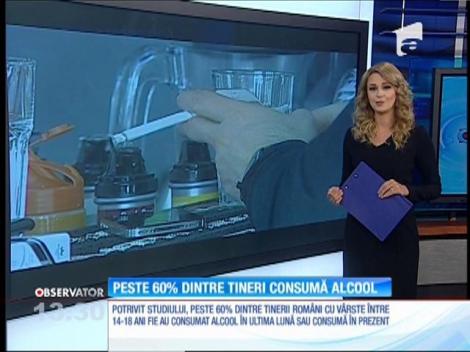 Studiu îngrijorător: Peste 60% dintre tinerii români consumă alcool