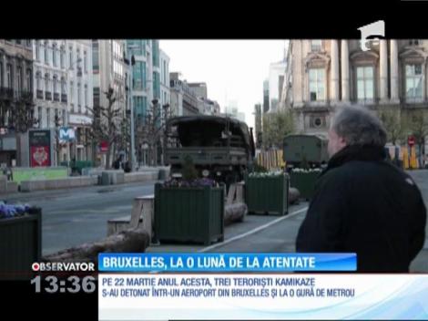 Străzile din Bruxelles sunt pline de soldați, la o lună de la atentatele teroriste
