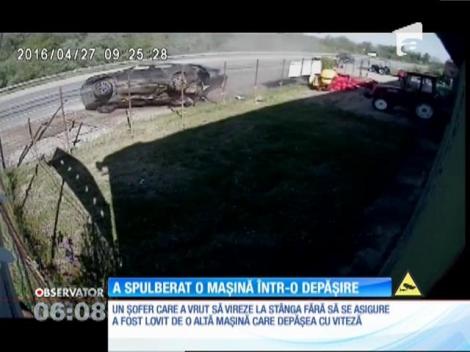 Accident teribil pe o şosea din Caraş Severin, surprins de o cameră de supraveghere