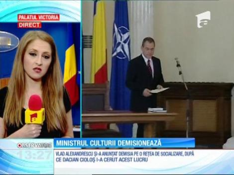 Ministrul Culturii, Vlad Alexandrescu, demisionează