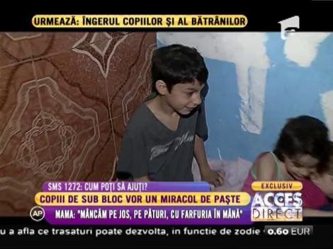 Copiii de sub bloc vor un miracol de Paște. Mama: ”De zece ani, locuim în condiții inumane”