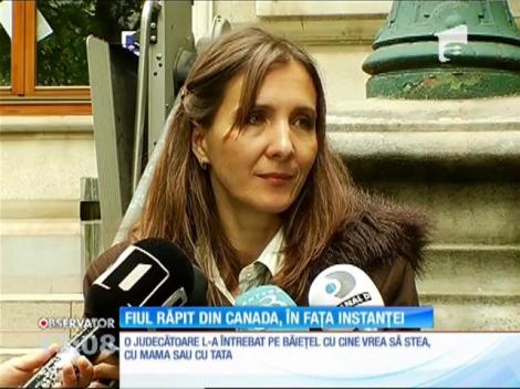 Anamaria Nedelcu, mama acuzată că şi-a răpit copilul din Canada, și-a dus fiul în fața Instanței