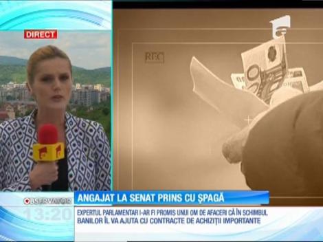 Un angajat al Senatul României prins în timp ce primea şpagă