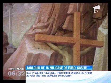 Tablourile furate acum un an dintr-un muzeu din Italia, găsite de grănicerii din Ucraina