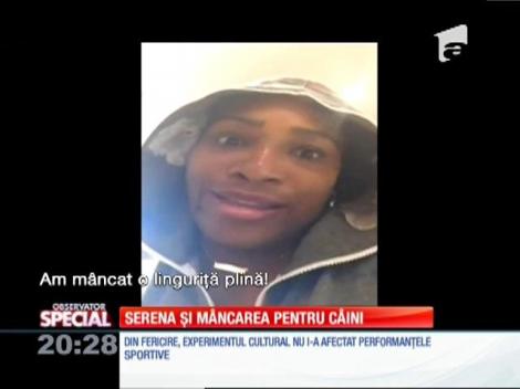 Special! Tenismena Serena Williams a gustat din mâncarea cățelului ei!