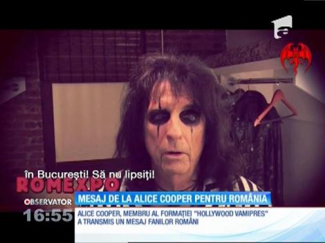 Alice Cooper, mesaj pentru România