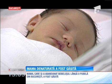 Mama, care şi-a abandonat bebeluşul lângă o pubelă din Bucureşti, a fost identificată de poliţie