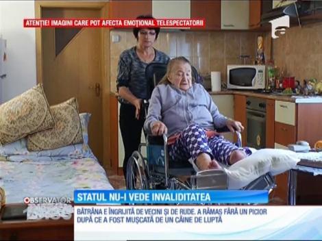 La 86 de ani și cu un picior amputat, autorităţile consideră că se poate descurca singură!