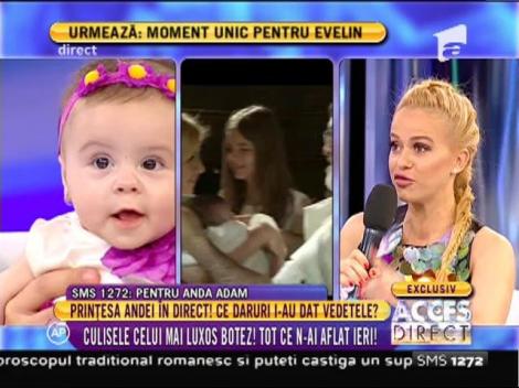 Fiica Andei Adam, prima apariţie la televizor! Iată ce daruri a primit la botez  mica prinţesă