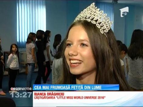 Bianca Drăghiciu, o fetiţă de 11 ani, a  câştigat titlul de "Little Miss World Universe 2016"