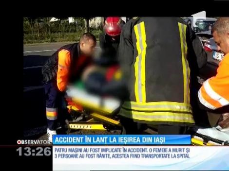 Accident teribil la ieșirea din Iași. Patru mașini au fost implicate într-un carambol