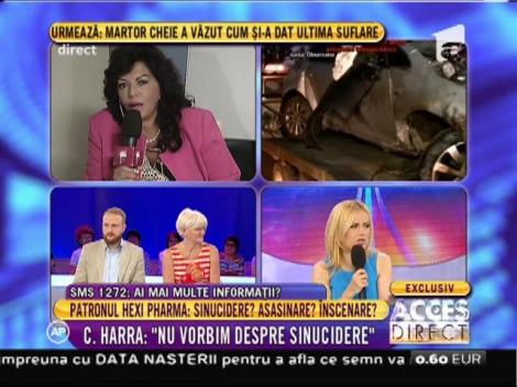 Carmen Harra, despre accidentul lui Dan Condrea: "Nu putem vorbi despre o sinucidere!"